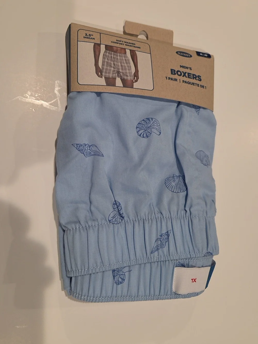 Old Navy Light Blue Shell-Print Mens Boxers